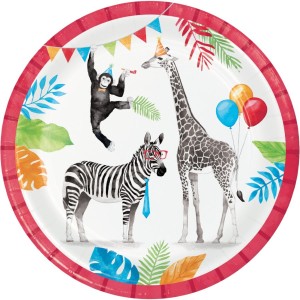 10 assiettes jungle, fête des animaux, assiettes de fête danniversaire  safari singe, vaisselle de fête pour enfants, fête de 1er anniversaire,  décorations de fête dans la jungle -  France