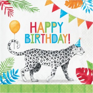 16 Serviettes Happy Birthday Animaux de Fte