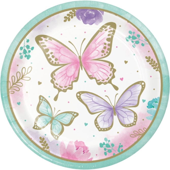 8 Assiettes Papillon 