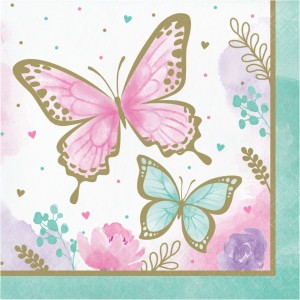 16 Serviettes Papillon