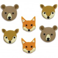 6 Décors en sucre Animaux des Bois