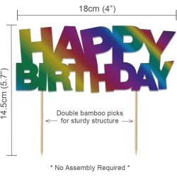 Cake Topper Happy Birthday - Rainbow. n°2