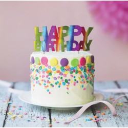Cake Topper Happy Birthday - Rainbow. n°3