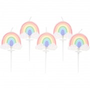 5 Mini Bougies - Rainbow Pastel