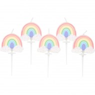 5 Mini Bougies - Rainbow Pastel