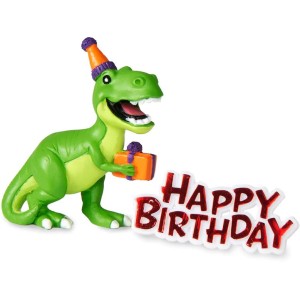 Figurine Dinosaure Happy + Plaquette Happy Birthday