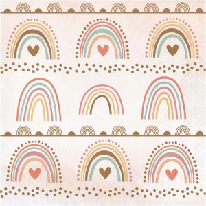 16 Serviettes Boho Rainbow