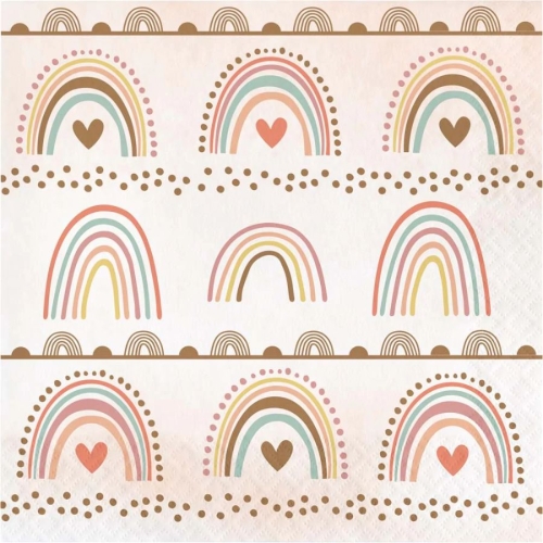 16 Serviettes Boho Rainbow 