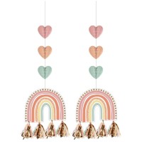 Contient : 1 x 2 Dcorations  suspendre Tassel Boho Rainbow