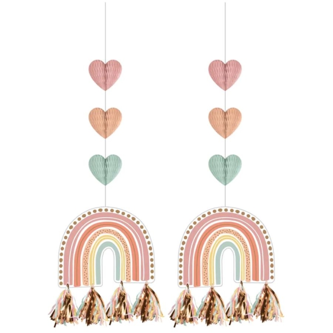 2 Dcorations  suspendre Tassel Boho Rainbow 