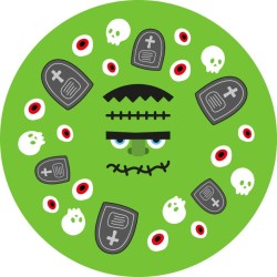 Kit Cupcakes Frankenstein Halloween. n5