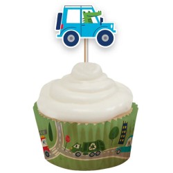 12 Cupcakes Toppers - Transport. n3