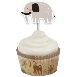 12 Cupcakes Toppers - Safari. n1