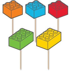 10 Cupcakes Toppers - Block Party