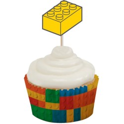 10 Cupcakes Toppers - Block Party. n1