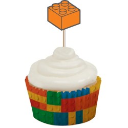 10 Cupcakes Toppers - Block Party. n2