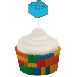 10 Cupcakes Toppers - Block Party. n3