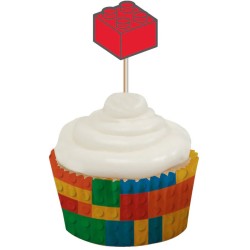 10 Cupcakes Toppers - Block Party. n4