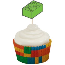 10 Cupcakes Toppers - Block Party. n5
