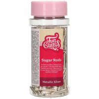 FunCakes Metallic Sugar Rods XL Argent - 70g