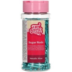 FunCakes Metallic Sugar Rods XL Bleu - 70g