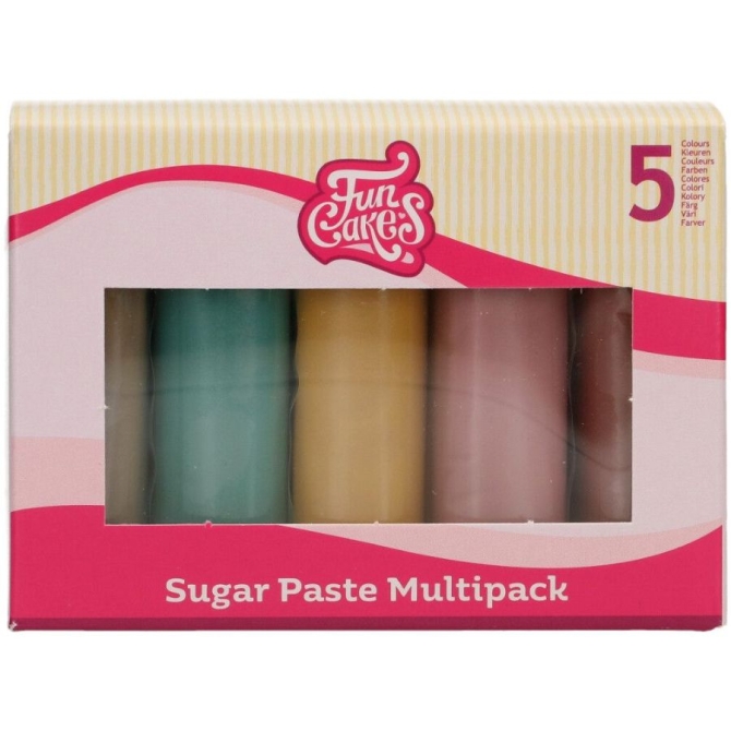 FunCakes Pâte à Sucre Multipack Earth Colors  - 5x100g 