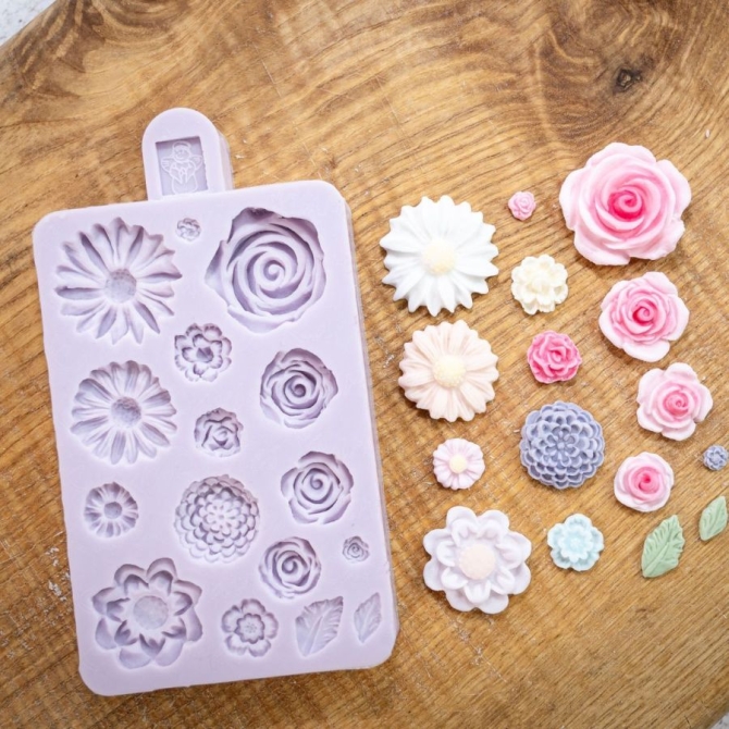 Moule en Silicone - Fleurs Miniatures
