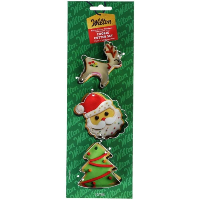 Set de 3 Emporte-pièces Père Noël,  Renne et Sapin de Noël – Wilton