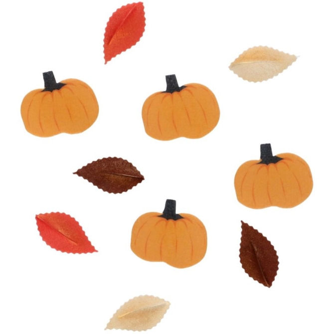 10 D�corations Comestibles Halloween � Feuilles & Citrouilles 