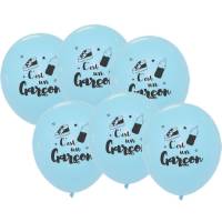6 Ballons Bleus - C'est un Garon 30 cm