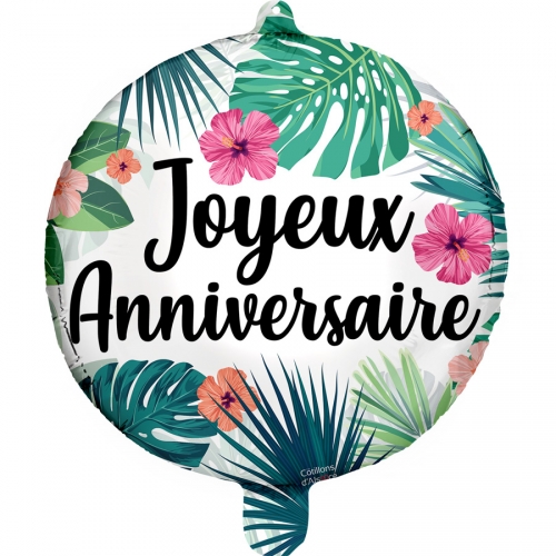 Ballon A Plat Joyeux Anniversaire Tropical Pour L Anniversaire De Votre Enfant Annikids