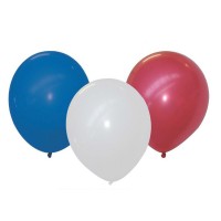 25 Ballons - Bleu, Blanc, Rouge  30 cm