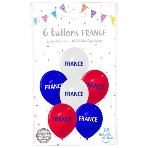 6 Ballons France  - Ø 30 cm 