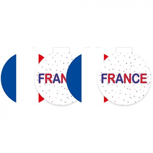 4 Décorations à Suspendre France en Carton - Ø 29 cm 