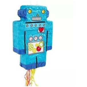 Pull Pinata Robot Bleu 