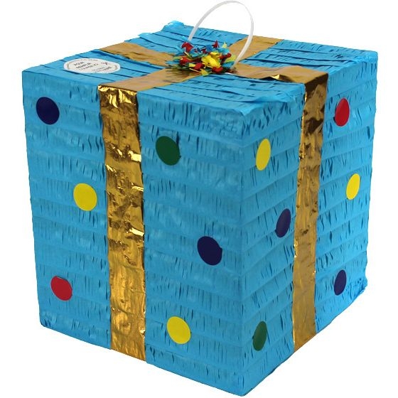 Pinata Paquet de Cadeau Bleu 