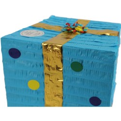 Pinata Paquet de Cadeau Bleu. n1