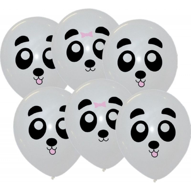 6 Ballons - Pandas Mignons 
