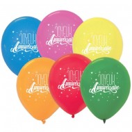 6 Ballons Joyeux Anniversaire - Multicolore
