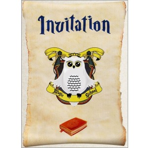 8 Invitations Toppers Magic School