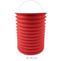 Lampion Cylindrique Rouge - 16 cm