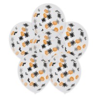 6 Ballons Confettis - Araignes/Citrouilles