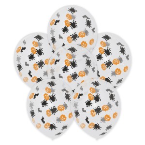6 Ballons Confettis - Araignées/Citrouilles