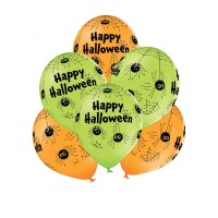 6 Ballons Happy Halloween Araigne