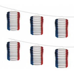 Guirlande 6 Lampions Tricolore