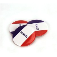 6 Badges Supporter France -  4,5 cm