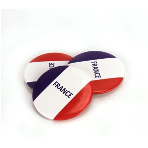 6 Badges Supporter France -  4,5 cm
