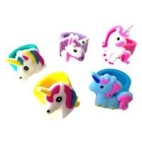 Set de 5 Bagues Licorne - Silicone