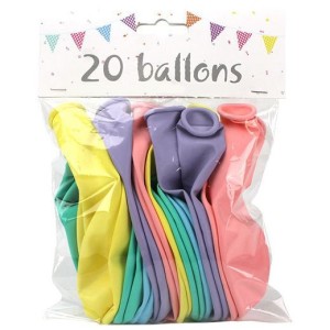 Lot de 20 Ballons Pastel - Ø 25 cm