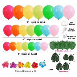 Kit Arche 105 Ballons Hibiscus Hawaii. n2